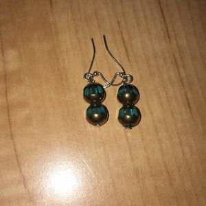 Blue tinted ball earrings